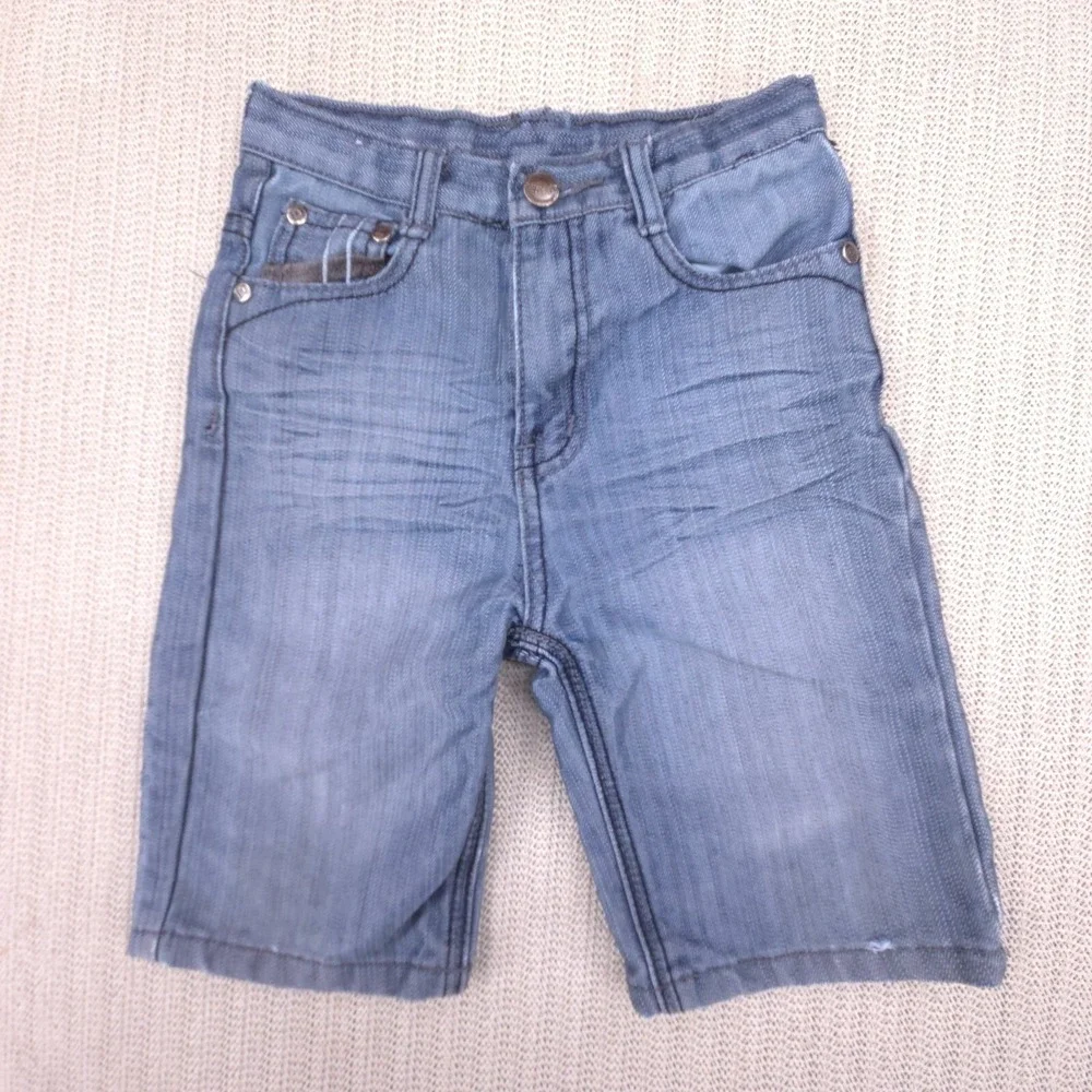 Chams Shorts Boys 4T Blue Gray Denim Baggy Skater Hip Hop Embroidered Pockets‎